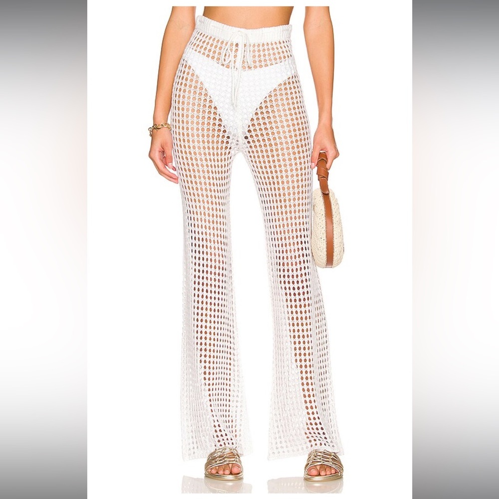 superdown Ivory Crochet Beach Pants